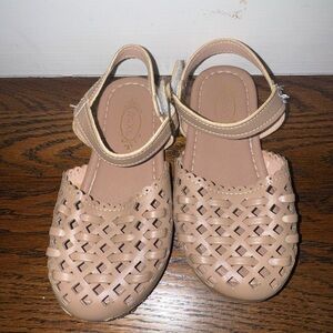 Kids Tan Woven Sandals